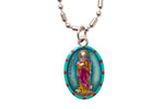Saint Matthew Medal Necklace - Hand-painted on imported Italian Silver by Saints For Sinners