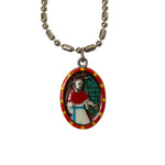 Saint Maximilian Kolbe Medal Necklace - Hand-painted on Italian Silver by Saints For Sinners