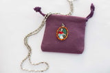 Saint Maximilian Kolbe Medal Necklace - Hand-painted on Italian Silver by Saints For Sinners