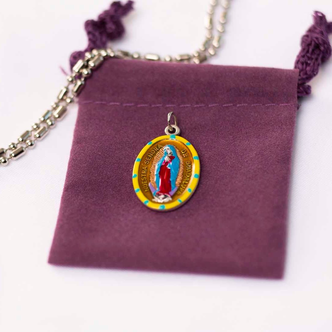 Our Lady of Guadalupe, Hand-Painted Saint Medal, Patron of the America ...