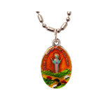 Our Lady of the Highway Medal Necklace - Hand-painted on Italian Silver by Saints For Sinners