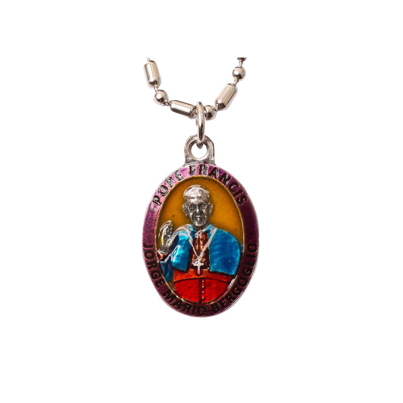 Pope Francis #2, Hand - Painted Medal, The People’s Pope, Catholic Renaissance - Rob Clemenz SaintsforSinners