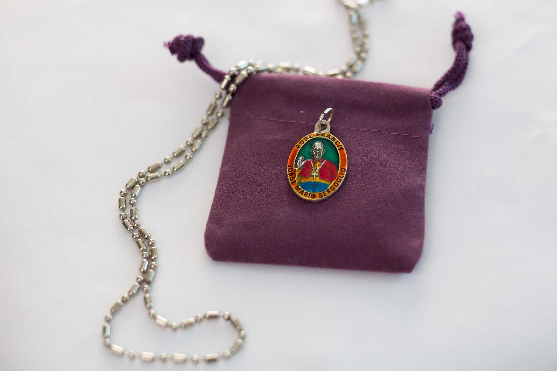 Pope Francis #2, Hand - Painted Medal, The People’s Pope, Catholic Renaissance - Rob Clemenz SaintsforSinners