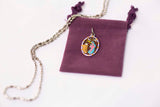 Saint Rita Medal Necklace - Hand-painted on imported Italian Silver by Saints For Sinners