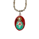 Sacred Heart of Jesus Medal - Hand-Painted on Italian Silver by Saints For Sinners