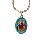 Our Lady of Pompeii Medal - Hand-Painted on imported Italian Silver by Saints For Sinners