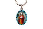 Saint Thomas the Apostle Medal Necklace - Hand-painted on imported Italian Silver by Saints For Sinners