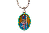 Saint Valentine Medal Necklace - Hand-painted on imported Italian Silver by Saints For Sinners